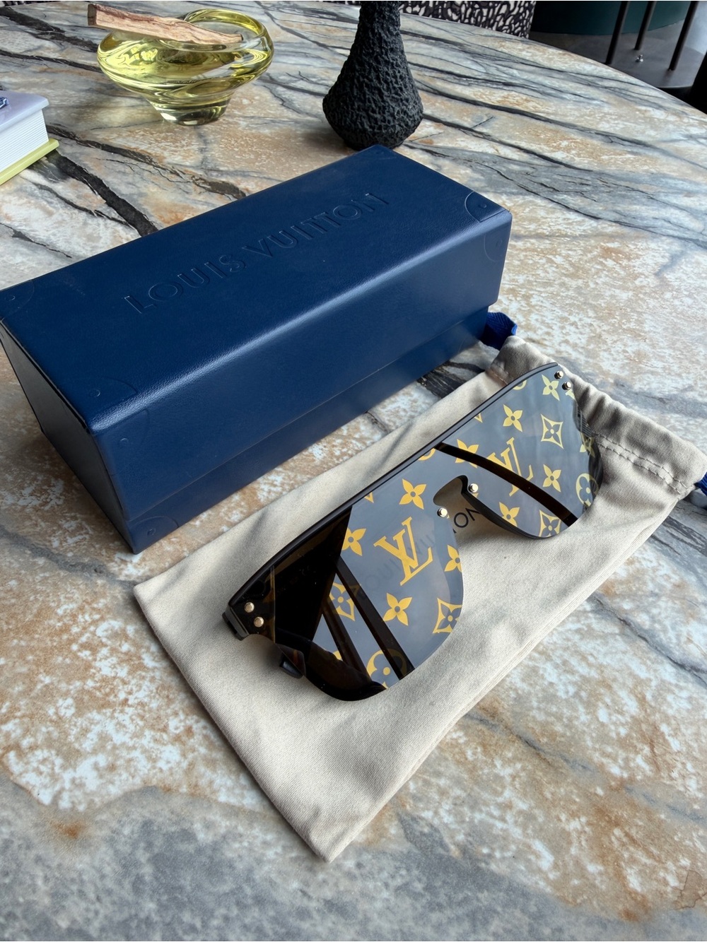 Louis Vuitton LV Waimea Monogram Shield Sunglasses Brown Z1485W